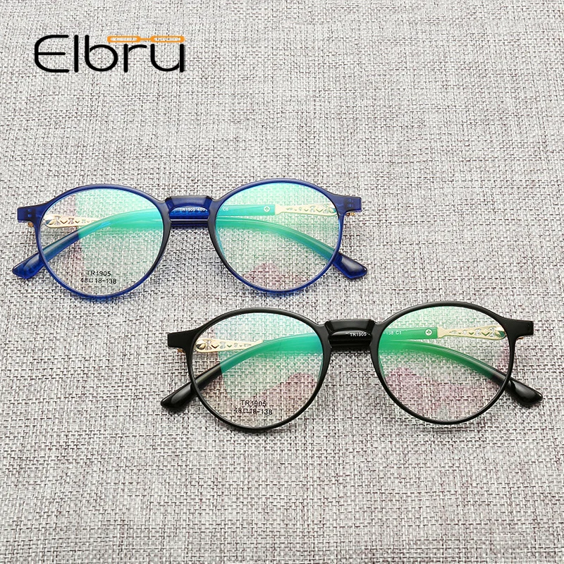 Elbru Anti Blue Light Blocking Computer Glasses Women TR90 Anti Blue Ray Filter Clear Lens Eyeglasses Frame Female Spectacles