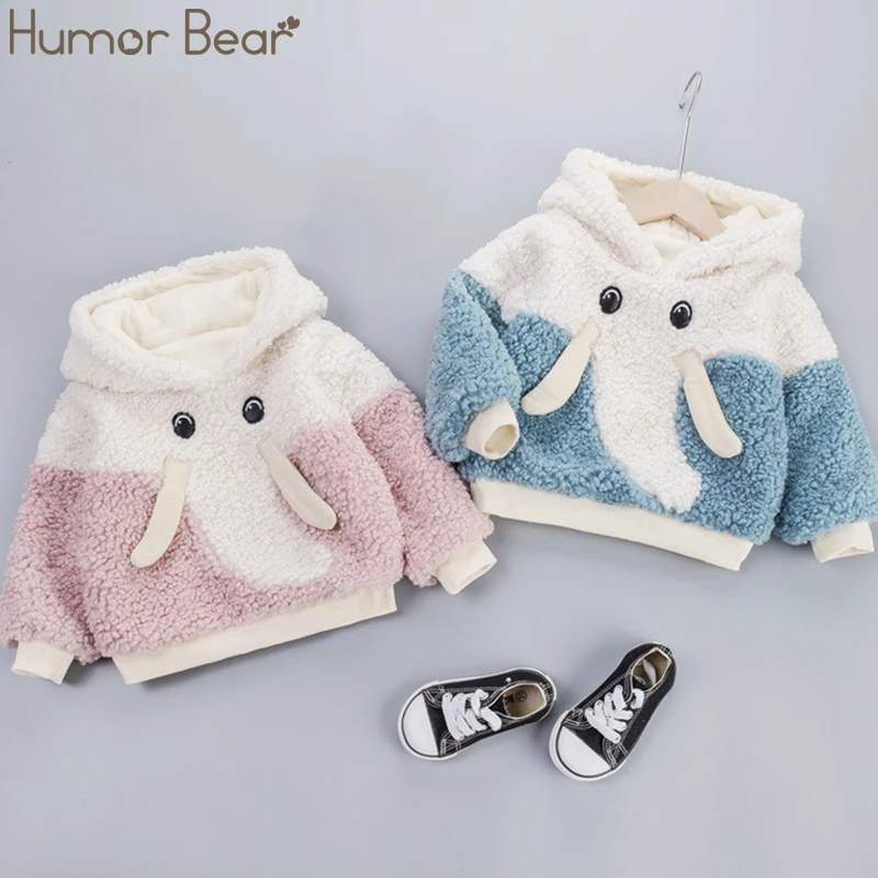 Humor Bear/ г. Модная новая куртка для маленьких девочек, зимние куртки для маленьких мальчиков куртка на подкладке из овечьей шерсти с круглым вырезом, одежда