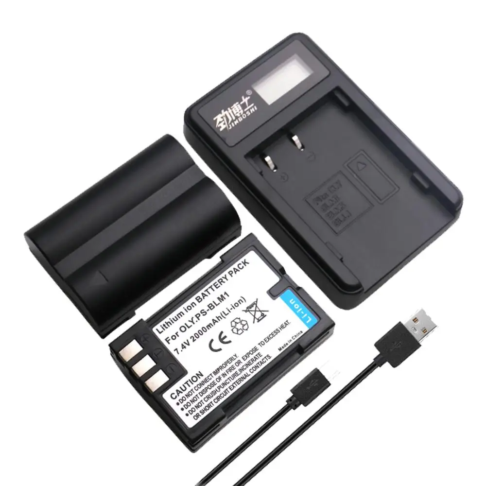 2 шт. PS-BLM1 BLM-1 BLM-01 PSBLM1 BLM1 CBattery+ ЖК дисплей Dual USB зарядка для Olympus E-300 E-330 E-500 E-510 C-5060 C-7070 C-8080 E-1