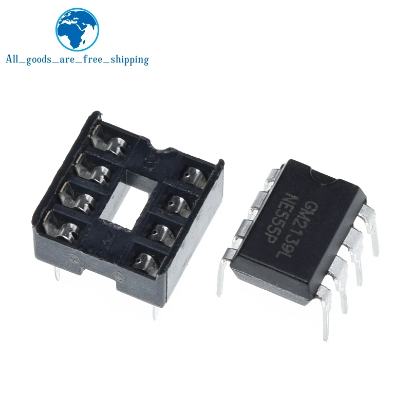 20Pcs , (10 Each) NE555 NE555P IC 555 Timer Programming Oscillator Chip & 8 Pin DIP Sockets