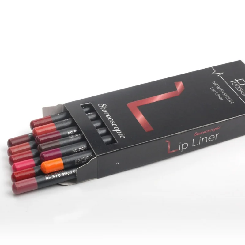 Pretty Comy 12 Colors/Set Lipstick Women Black Stick Waterproof Lasting Lip Liner Pencil Set Makeup Pretty Comy 12 Colors/Set Lipstick Women Black Stick Waterproof Lasting Lip Liner Pencil Set Makeup