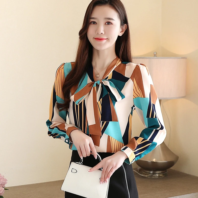 

Korean Fashion Womens Tops and Blouses Spring Chiffon Women Shirts Office Lady Ladies Tops Plus Size Blusas Femininas Elegante