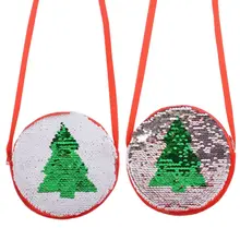 Дети Девочки Прекрасный Рождественская елка Sequinr сумка через плечо сумка-мессенджер 35EF