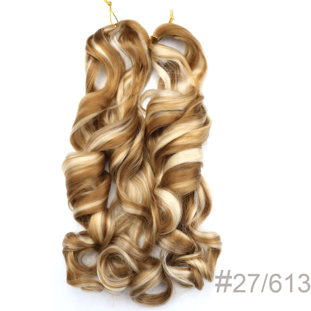 Extensions de cheveux tressés synthétiques, boucles en spirale, Crochet, boucles françaises pré-étirées, tresses ombres pour femmes
