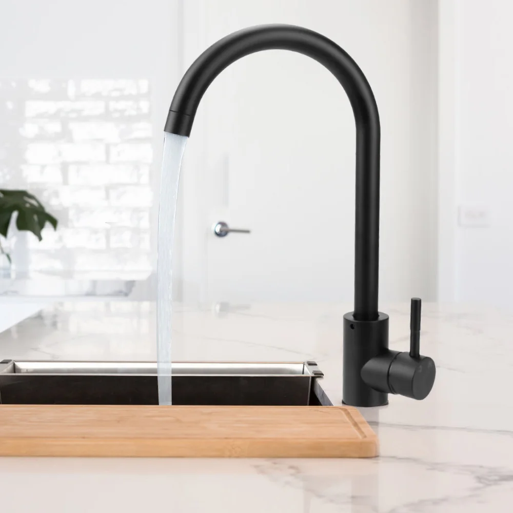 

Hot and Cold Deck Mounted Sinks Kitchen Faucet Stainless Steel 360 Rotate Kitchen Accessories Black Pull out Mixer Tap