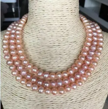 

7-8 MM GENUINE Natural Pink south sea Pearl Necklace 48 "