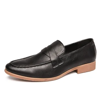 

Pointed leather shoes men's Korean fashion pattern business casual leather shoes nightclub hairdresser wedding soft top fashion