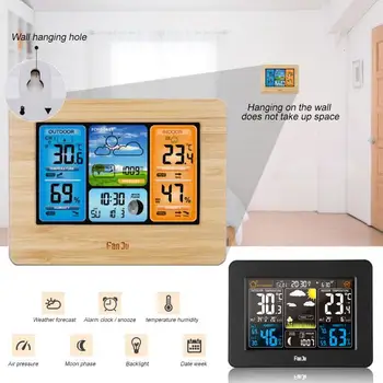 

Plastic Creative Multifunction Wireless Weather Station Digital Alarm Clock Thermometer Clock Wake Up Projector Backlight