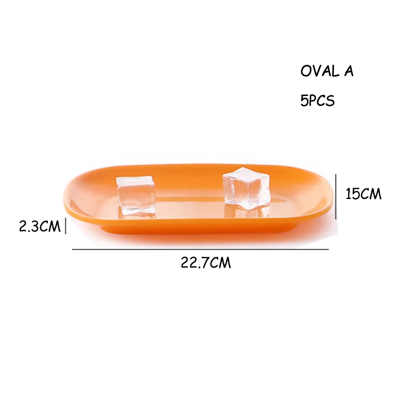 Oval A Прямоугольная тарелка овальный поднос красочная японская тарелка барбекю закуски имитация фарфора в форме яйца посуда фаст-фуд блюдо 5 шт - Цвет: Oval A