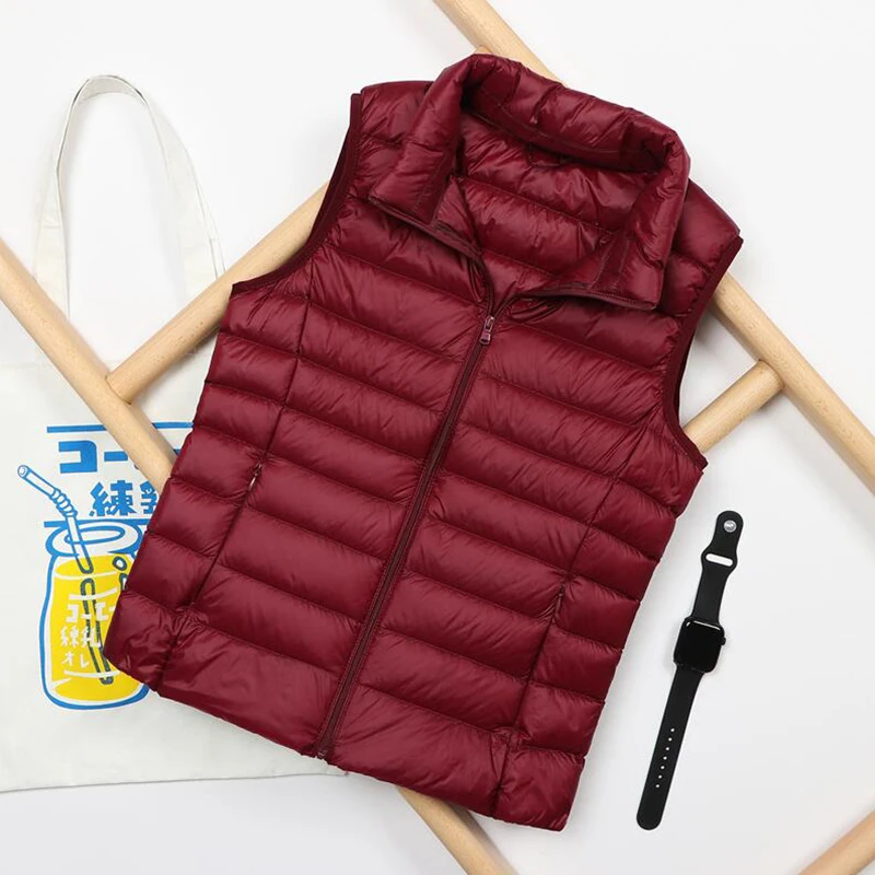 Autumn and Winter Down Vest Women's Short Ultra-light Duck Down Jacket Windproof Vest Warm Women's Sleeveless Jacket 5