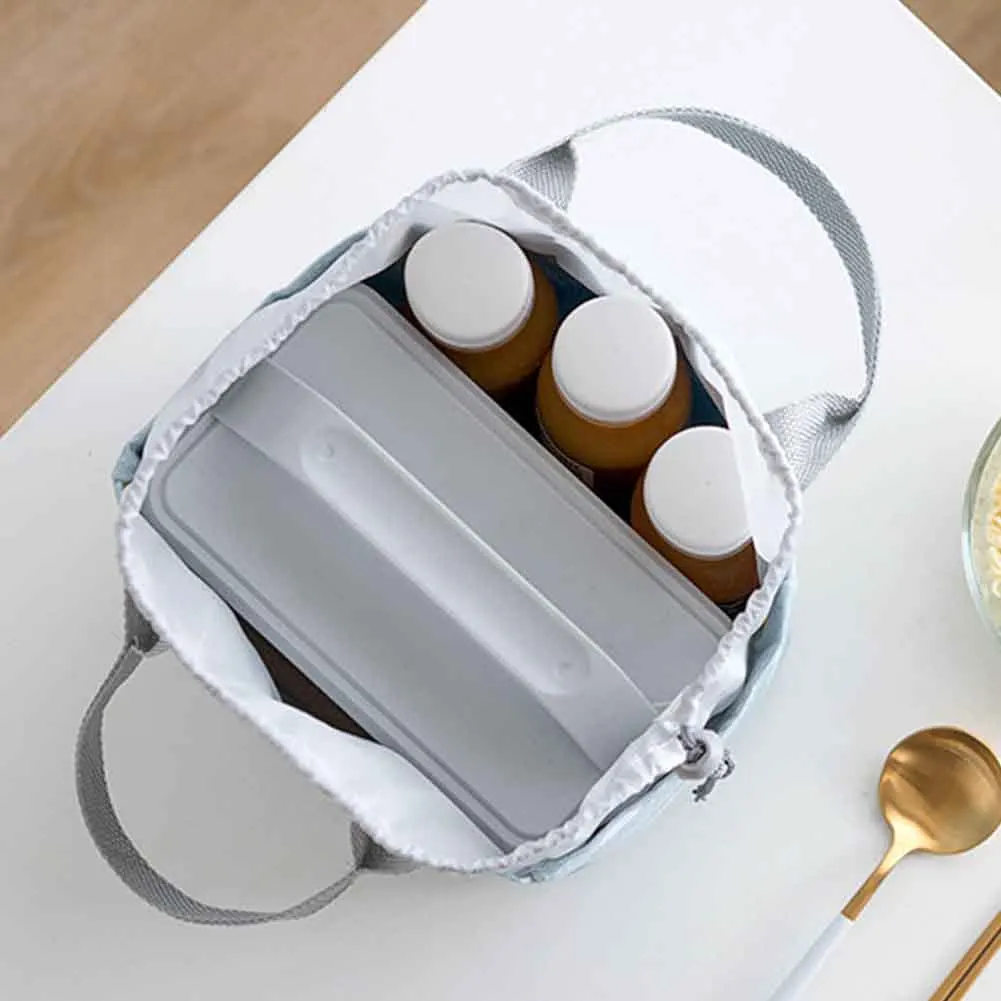 Открытый Портативный Tote Drawstring взрослых Bento Box хранения еды студентов сумка для обеда печатных путешествия Рабочая Изолированная кулер для пикника