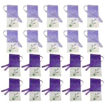 

20pcs Gauze Lavender Bags Fragrance Pouch Empty Sachets Bag for Wardrobe Car (Old Dark Purple and Old Light Purple, 10 of each)