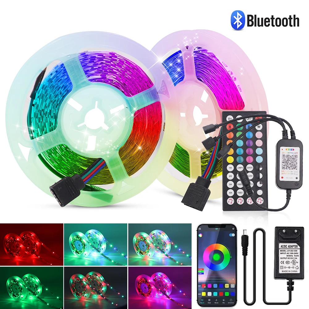 

Светодиодная лента Bluetooth 5 м 10 м 20 м RGB 2835 SMD гибкая лента Водонепроницаемая светодиодсветильник лента RGB веревочная лента диод DC 12 В светильник Светка лампы