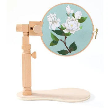 

Wooden Cross Stitch Rack Embroidery Lap Stand Holder Rotate Frame DIY Needlework