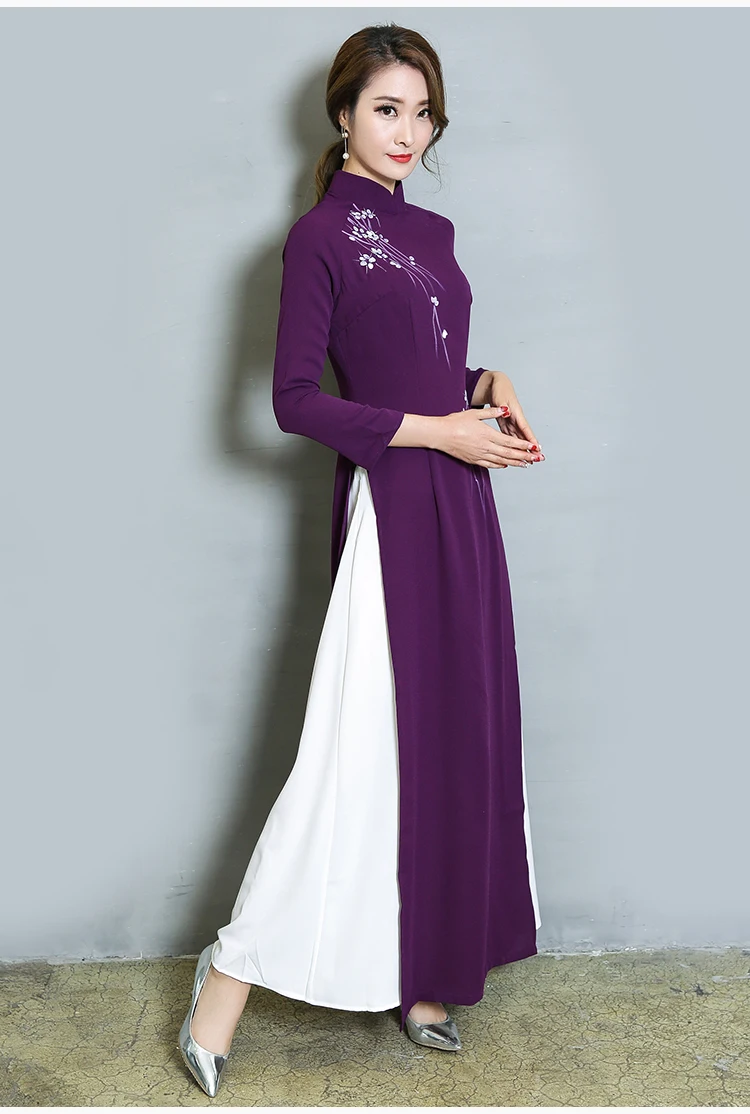 Aodai/платье в стиле ретро; китайское классическое платье Чонсам Вьетнама; традиционная одежда; Vestido Asia; вьетнамская одежда