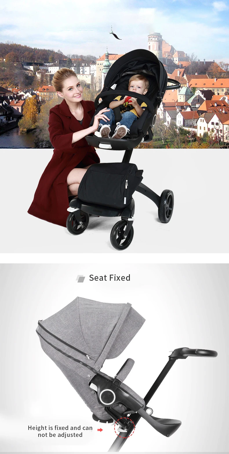 Baby Stroller 2 in 1 High Landscape Kids Pram Folding Carriage Black Newborn Stroller Car Baby Cart Luxury Pushchairs For Infant