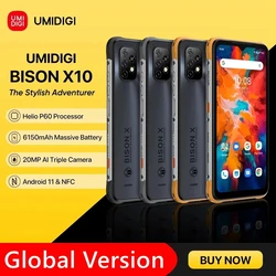 UMIDIGI BISON X10 IP68 & IP69K Mobile Phone Helio P60 Octa Core Smartphone 4GB 64GB 6150mAh Cellphone 20MP Camera Global Version