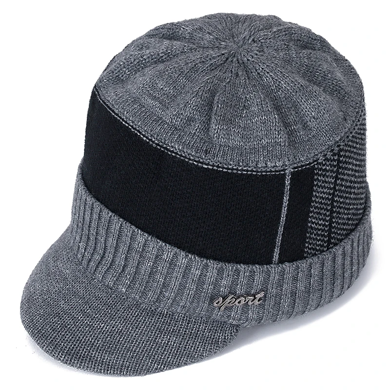 Высококачественные хлопковые зимние шапки с меховыми полями Skullies Beanies, шапка для мужчин и женщин, шерстяные шапки, маска Gorras Bonnet, вязаная шапка