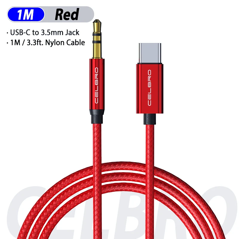 Red Обновление Usb type C до 3,5 мм Aux аудио кабель Usb C до 3,5 Jack адаптер для Xiaomi mi 9 Se mi 9 Oneplus 7 Pro 7t huawei Mate30 Lite - Цвет: Red
