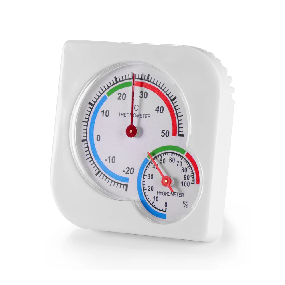 Household Centigrade Analog Hygrometer Thermometer For Wall Hanging Or Desktop Barometer Humidity Tester Clock Shaped |