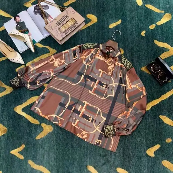 AH12280, модные женские блузки и рубашки,, Подиумные, Роскошные, известный бренд, Европейский дизайн, вечерние, стильная женская одежда