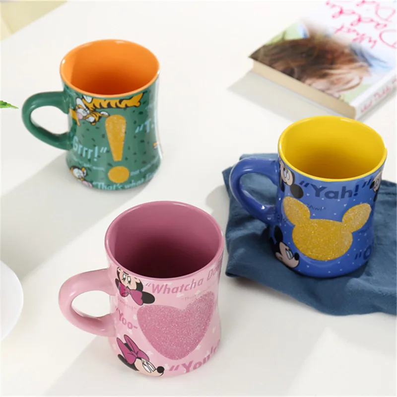 500 мл Дисней Микки Минни мультфильм керамическая чашка для воды Кофе Молоко чай Кружка для влюбленных Пара чашки домашний офис Коллекция чашки подарки