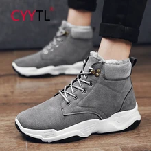 

CYYTL Suede Men's Winter Snow Boots Ankle Fur Lining Outdoor Walking Shoes Keep Warm Anti Slip Casual Comfort Short Booties