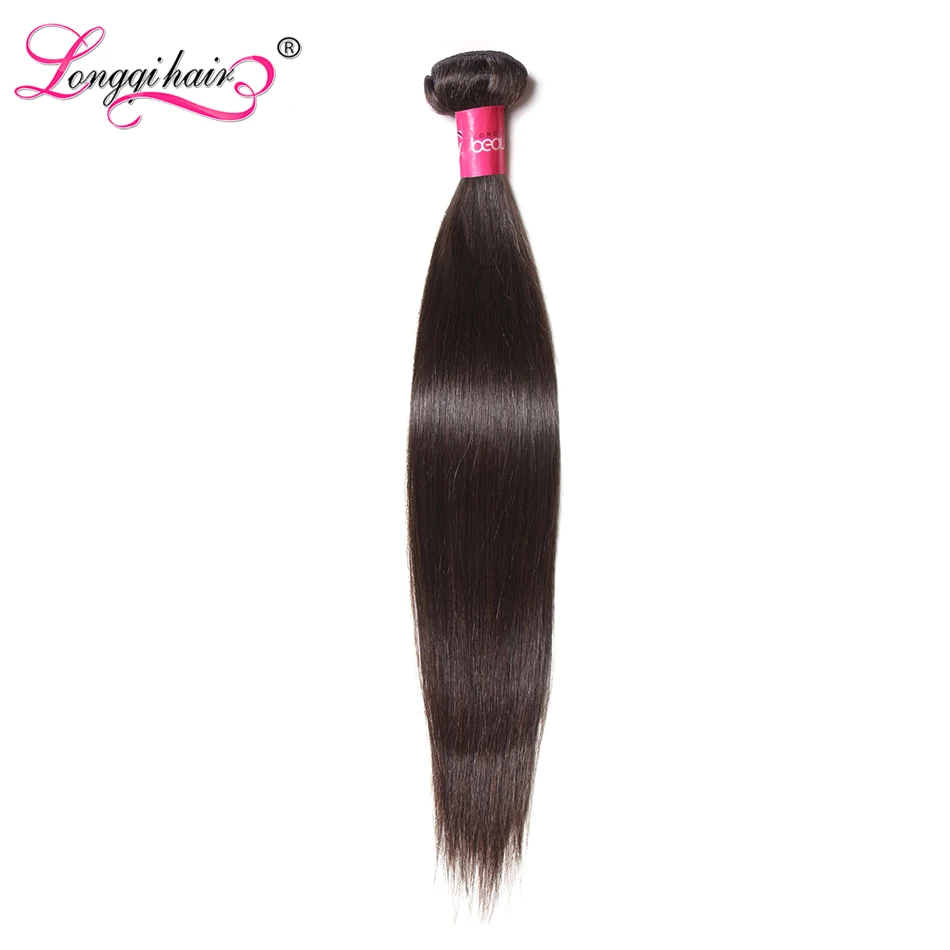 Longqi волосы бразильские волосы плетение пучок s натуральные черные прямые волосы пучок s Remy человеческие волосы плетение 8-30 дюймов пучок