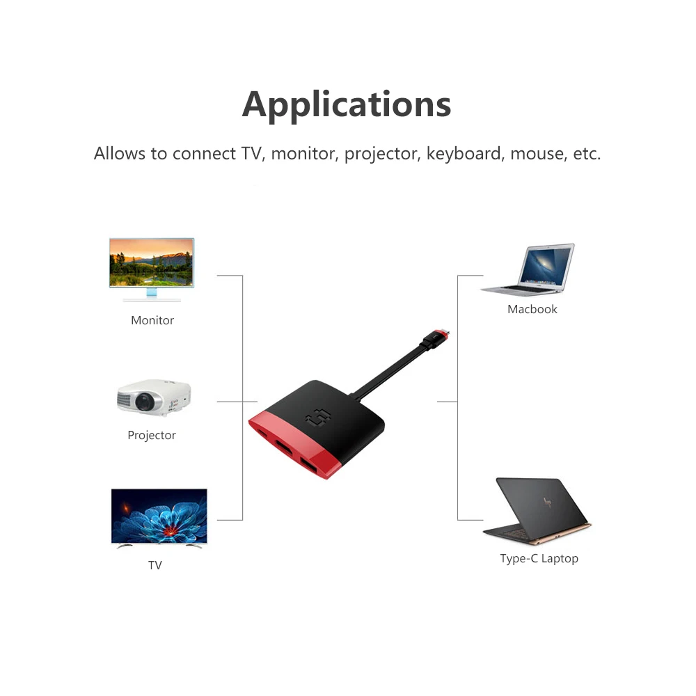 3 в 1 type-C конвертер type-C в HD/USB/PD 60HZ адаптер 4K HD Plug and Play usb-хаб USB-C концентратор
