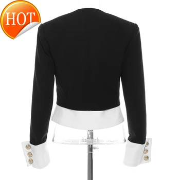 

Piece Women Blazer Two Colorblock False Spring Autumn Blazer Coat Women