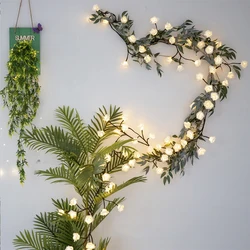 3M 60LEDs Artificial Rose Flower Vine String Lights DIY Fairy Garland Bouquet Lamp for Wedding Valentine's Day Xmas Party Decor