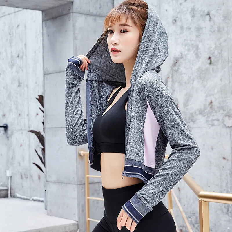 

2019 New Style Sports Casual Fitness Short Hooded Coat Quick-Dry Sweat Absorbing Windproof Fashion