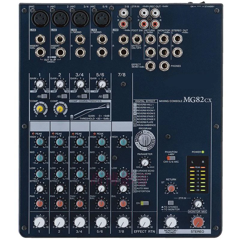 MG82CX 8CH смеситель профессиональный сценический свет DJ микшер 48В DSP с звуковые