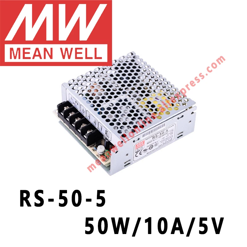 RS 50 5 Mean Well 50W/10A/5V DC Single Output Switching Power Supply meanwell online store