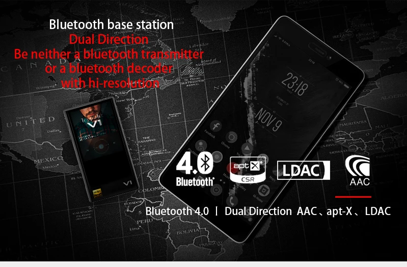 Mp3-плееры TempoTec вариации V1/V1-A HIFI Поддержка Bluetooth LDAC IN& OUT для USB DAC Портативное аудио