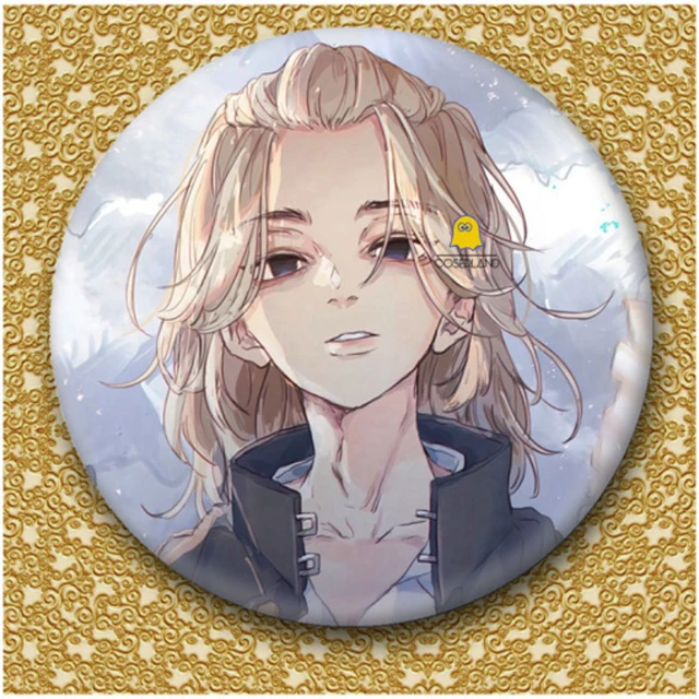 Anime Tokyo Revenger Baji Mikey Figure 1469 Badges Nonwoven Fabric Button  Brooch Pin Gifts Kids Toy