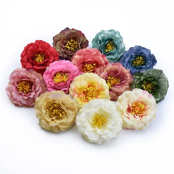 

2/5/10 Pieces Silk Peony head wedding bridal accessories clearance decorative flowers wreath home decor cheap artificial flowers