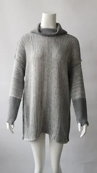 

2020 Winter Sweater women's European And American Fashion Loose Large Size Long Color High Collar Knitted Pullovers 66634