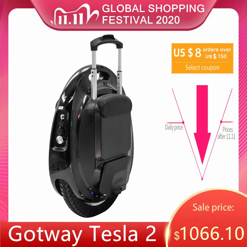 Самая последняя GotWay Tesla 2 Самостоятельная от оригинального производителя onlywheel в