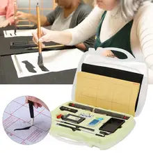 Traditional Chinese Calligraphy Set Brush Pen Ink Water Writing Paper Tool Box Kit for Beginner