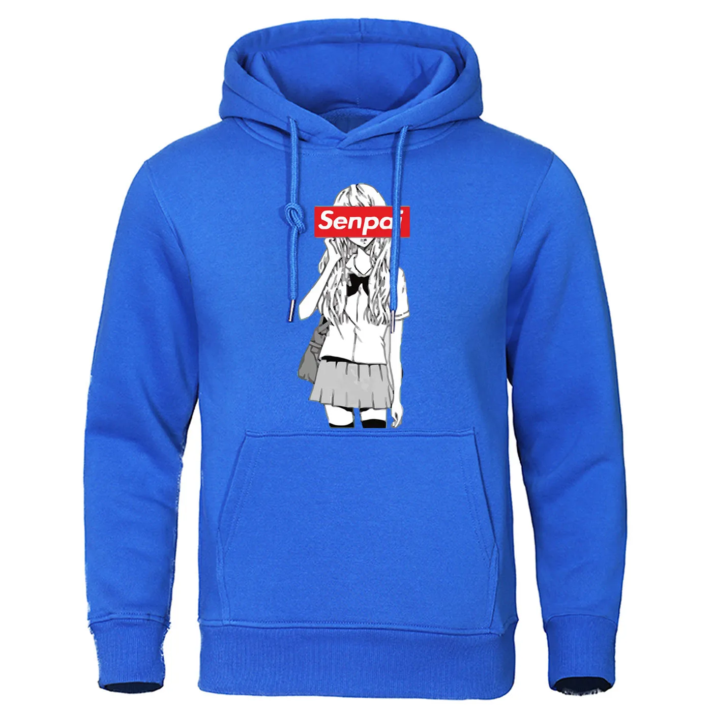 Senpai аниме девушка Nerdy печати толстовка осень зима мужские толстовки манга уличная унисекс Harajuku одежда Теплая мужская Толстовка