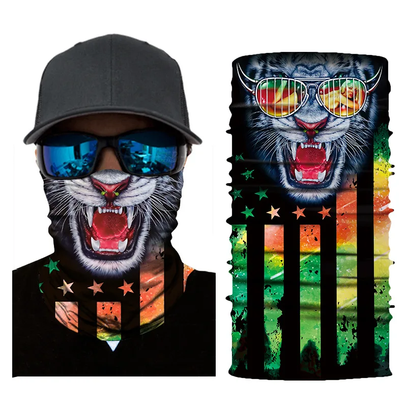 black scarf mens Women and Men Seamless flag variations of digital magic  henadband animal lion tiger outdoor fishing riding bandana scarf mens dress scarf