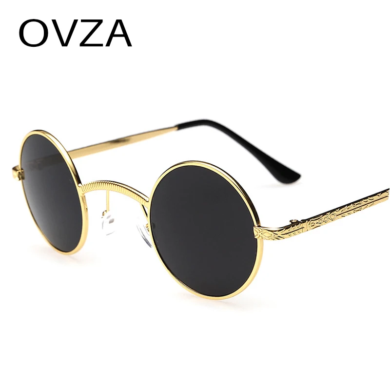 OVZA панк круглые мужские солнцезащитные очки UV400 крутые готические солнцезащитные очки для Wo мужчин s металлическая оправа маленькие круглые очки Мода A59