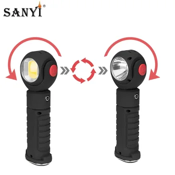 

COB LED Magnetic Flashlight 2 Switch Worklight USB Rechargeable Power Bank Torch 360 Degree Rotate Worklight For Car Repairing