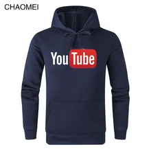 Осень-зима, забавные мужские толстовки с капюшоном, толстовки с принтом на Youtube, мужские толстовки с капюшоном, мужская и женская уличная теплая флисовая толстовка C17