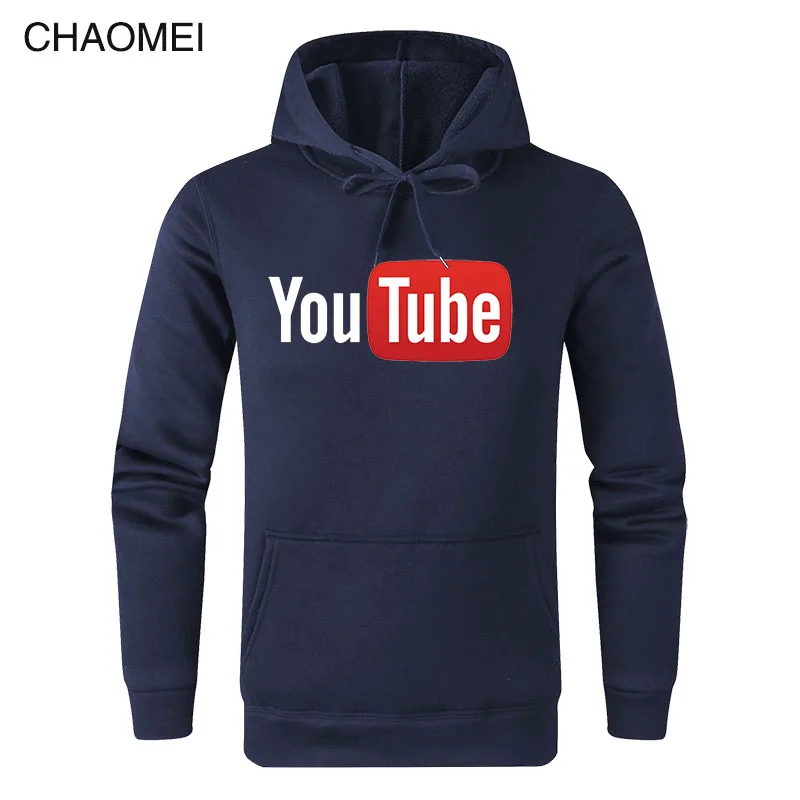 2019 Autumn Winter Funny Male Hoodies Youtube Printed Sweatshirts Men You Tube Hoodie Men Women Streetwear Warm Fleece Hoody C17