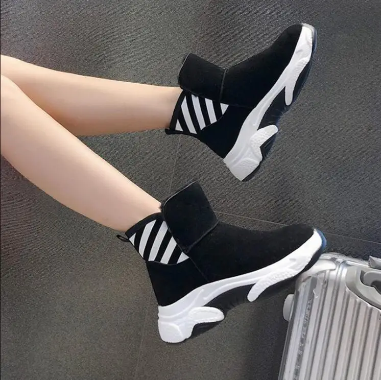 

Snow Boots Women Shoes Woman Boots Fashion Flat Ankle Boots Winter Boots 2019 Winter New Short Fur Warm Striped Boots X319