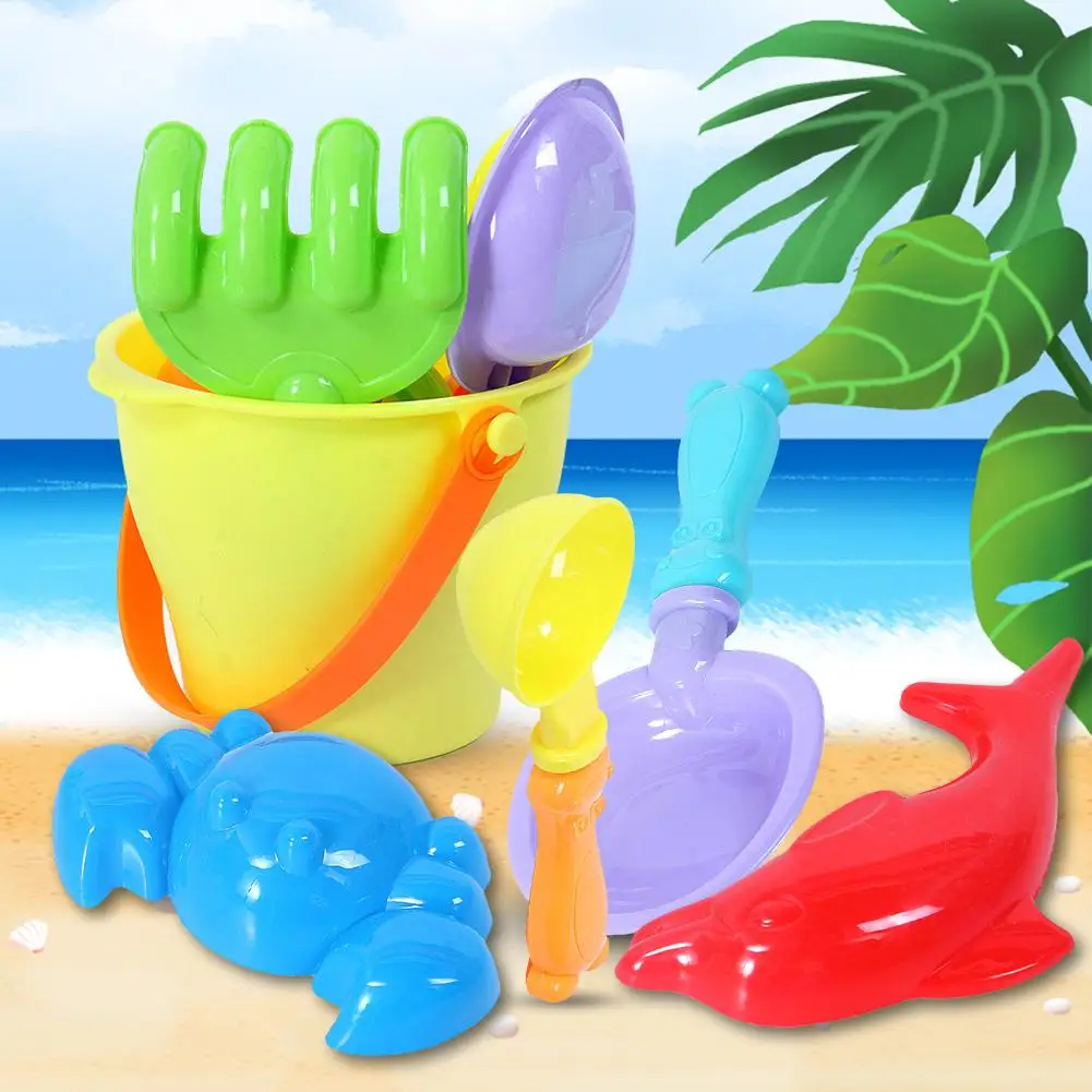 7Pcs Kids Summer Beach Sand Water Bucket Sprinkler Spoon Pretend Play Toy Set | Игрушки и хобби