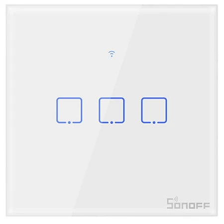 Смарт-переключатель SONOFF T0UK Голосовое управление/синхронизация статуса UK Plug WiFi переключатель сенсорной панели поддержка Alexa Google Home
