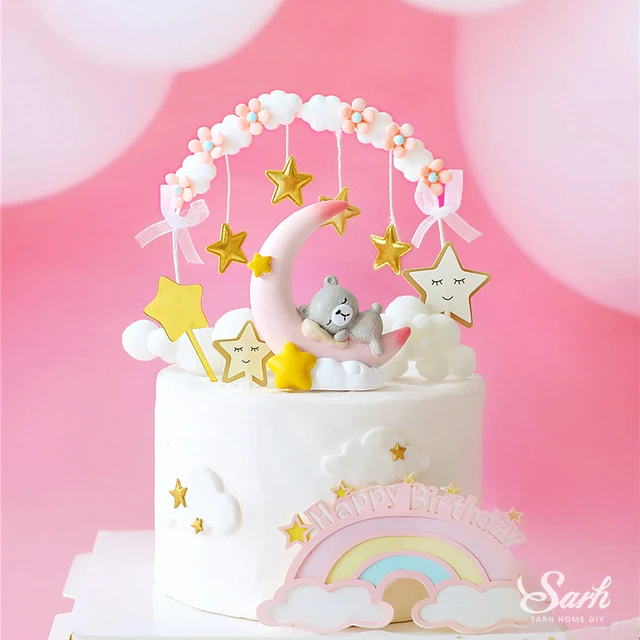 Star Tassel Arch Cake Toppers Unicorn Angel Moon Bear Decorations For Baby Shower Kid Birthday Party Baking Supplies Love Gifts Cake Decorating Supplies Aliexpress